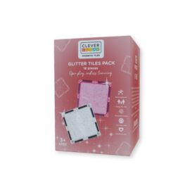 Magnetische tegels | Glitter tiles | Transparant & pink | Cleverclixx | 16 stuks