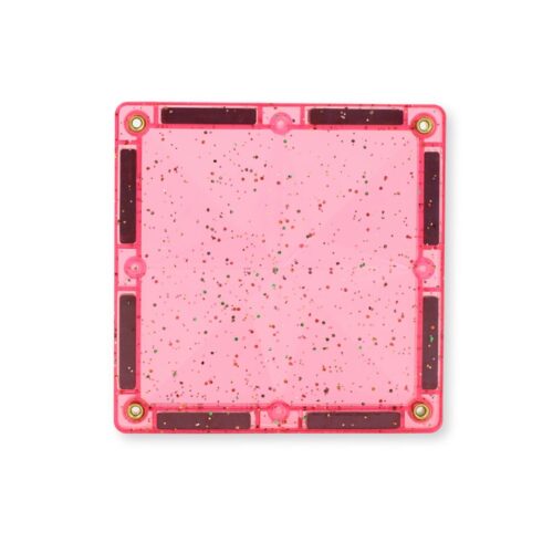 Magnetische tegels | Glitter tiles | Transparant & pink | Cleverclixx | 16 stuks - Afbeelding 4